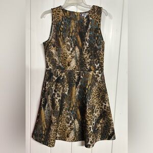 Jennifer Lopez Multicolor Animal Print Dress